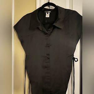 Fashion Nova Satin Blouse with open tie sides.